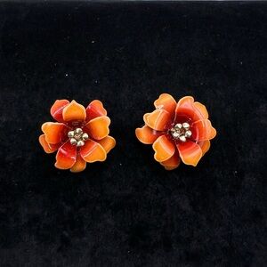 Vintage Coro Floral Clip-On Earrings